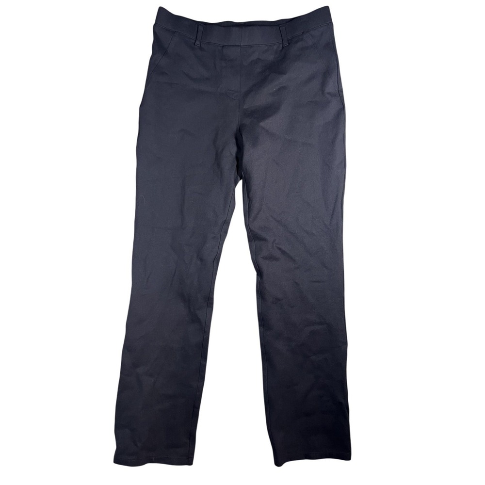Quince Women's Petite M Navy Blue Stretch Straight‎ Leg Pull-On Pants DKBIZ01